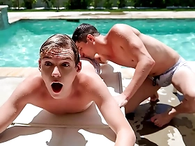 Pool party turns into a wild ass fucking marathon as the two stepbrothers taylor reign and jack bailey start having sex by the pool, and in the pool!